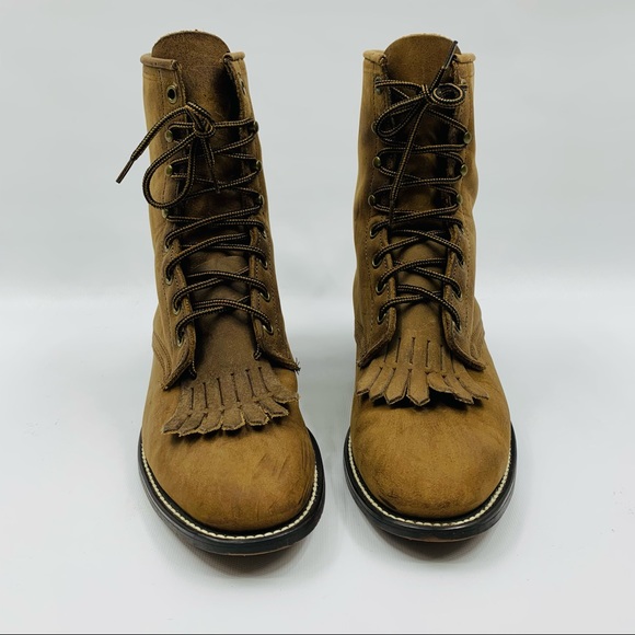 Laredo Shoes - Vintage Brown Leather Laredo Kiltie Boots